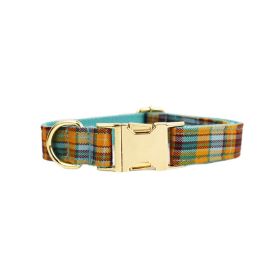 Green Plaid Plain Pet Collar (Option: Dog Collar-XS)