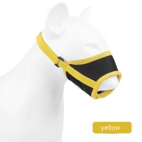 Breathable Mesh Dog Mouth Cover (Option: Yellow-S)