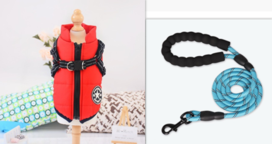 Waterproof Dog Clothes Winter Dog Coat With Harness Warm Pet Clothing Big Dog Jacket Chihuahua Labrador Coat Costume (Option: Red-XL)