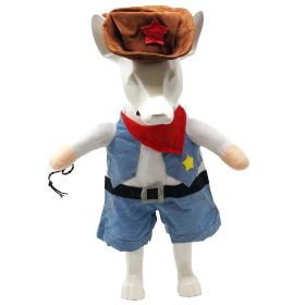 Pet Life 'Rodeo Bones' Cowboy Pet Dog Costume Uniform (Color: DENIM BLUE, size: X-Small)