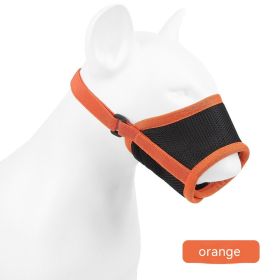 Breathable Mesh Dog Mouth Cover (Option: Orange-L)