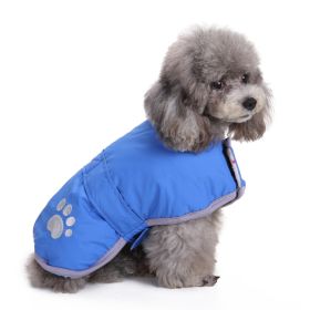 Reflective Dog Cotton Clothes Winter (Option: DZ149 Blue Wear On Both Sides-2XL)