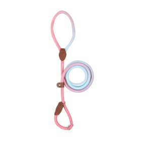 Colorful Durable Bold Nylon Pet Hand Holding Rope (Option: Pink Blue-XL)