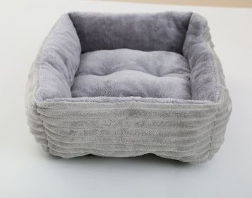 Four Seasons Universal Pet Bed Candy Color Square Kennel Teddy Pomeranian Mat Cat Nest Pet Bed (Option: Light Gray-XL)